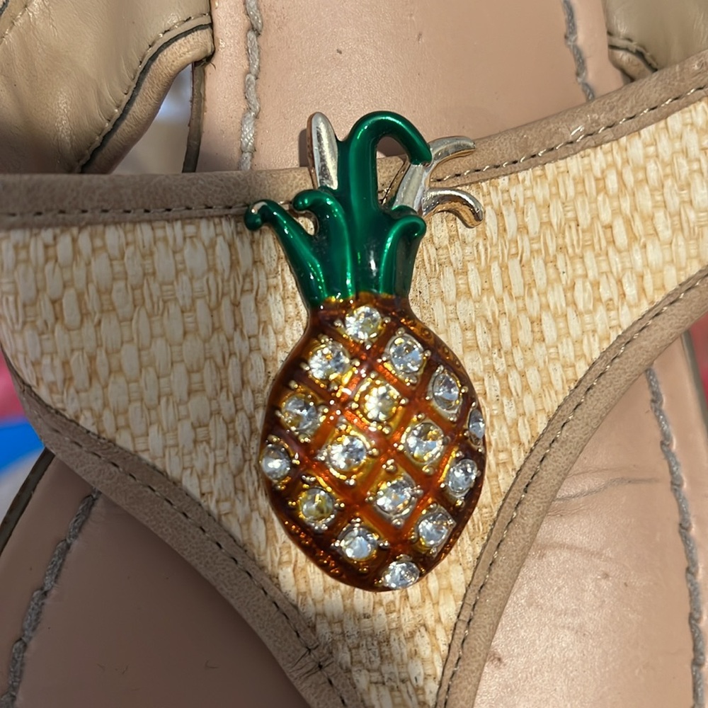 Miss Trish for Target iconic resortwear sandals tan thong style with pineapple 🍍